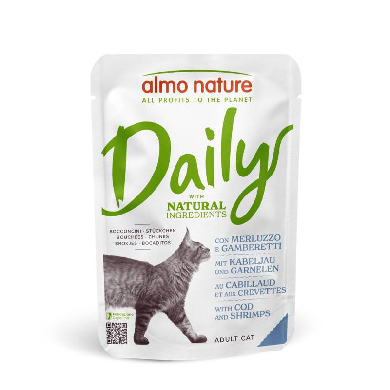 Sparpaket Almo Nature Daily Menu Pouch 12 x 70 g - Kabeljau und Shrimps von Almo Nature Daily