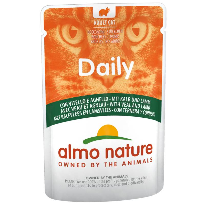 5 + 1 gratis! 6 x 70 g Almo Nature Daily Menu - Kalb und Lamm von Almo Nature Daily