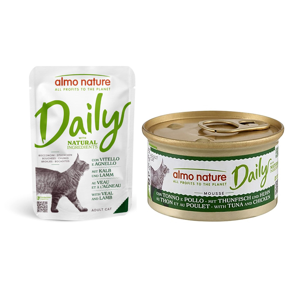 6 x 70 g Almo Nature Daily Menu Pouches + 6 x 85 g Dosen zum Sonderpreis! - 6 x 70 g Kalb und Lamm + 6 x 85 g Mousse mit Thunfisch & Huhn 6 x 70 g Almo Nature Daily Menu Pouches + 6 x 85 g Dosen zum Sonderpreis! - 6 x 70 g Kalb und Lamm + 6 x 85 g Mousse mit Thunfisch & Huhn von Almo Nature Daily