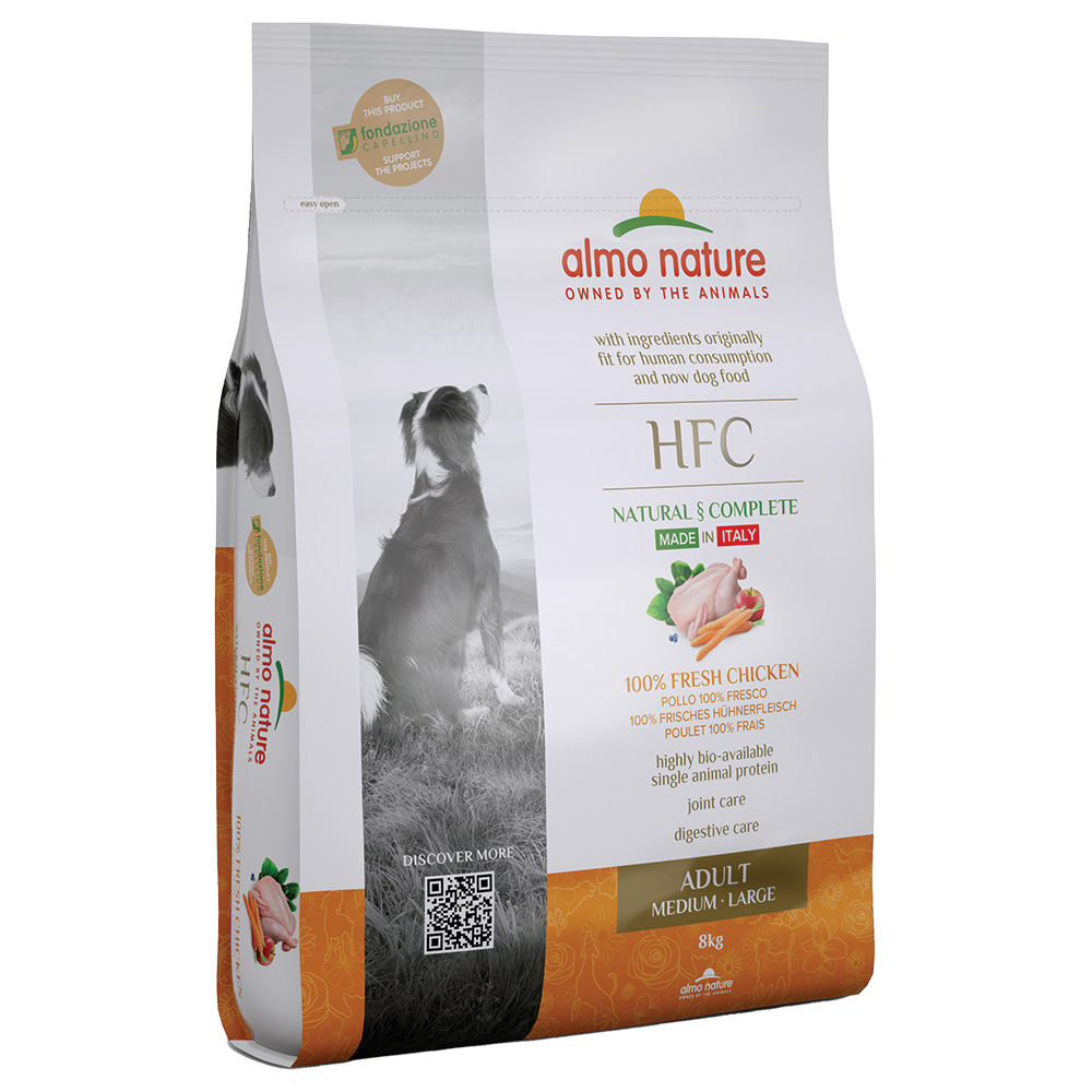 1 kg gratis! 8 kg Almo Nature HFC - Adult M-L Huhn von Almo Nature HFC