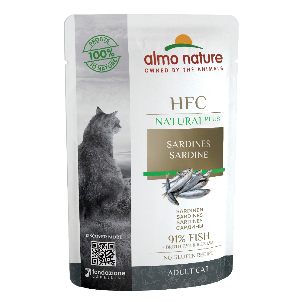 5 + 1 gratis! 6 x 55 g Almo Nature HFC Natural Plus - Sardinen von Almo Nature HFC