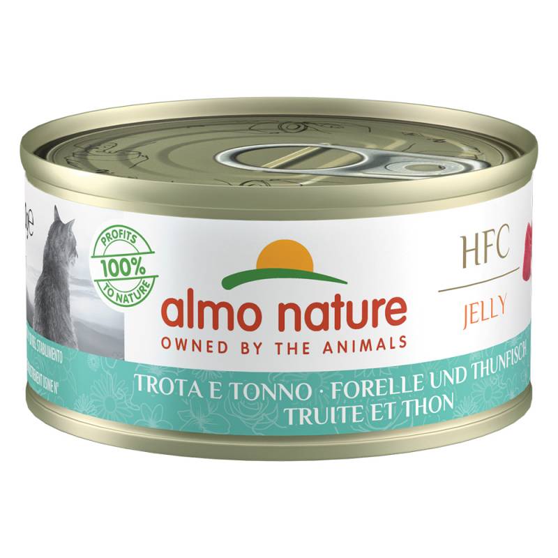 5 + 1 gratis! 6 x 70 g Almo Nature - HFC Forelle & Thunfisch in Gelee von Almo Nature HFC