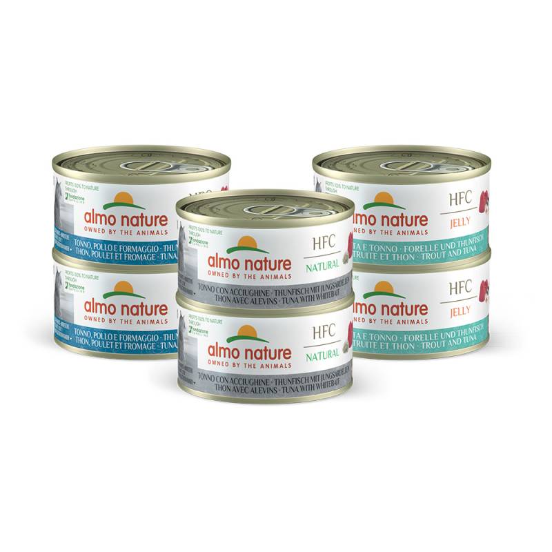 5 + 1 gratis! 6 x 70 g Almo Nature - HFC Mixpaket Thunfisch (3 Sorten) von Almo Nature HFC