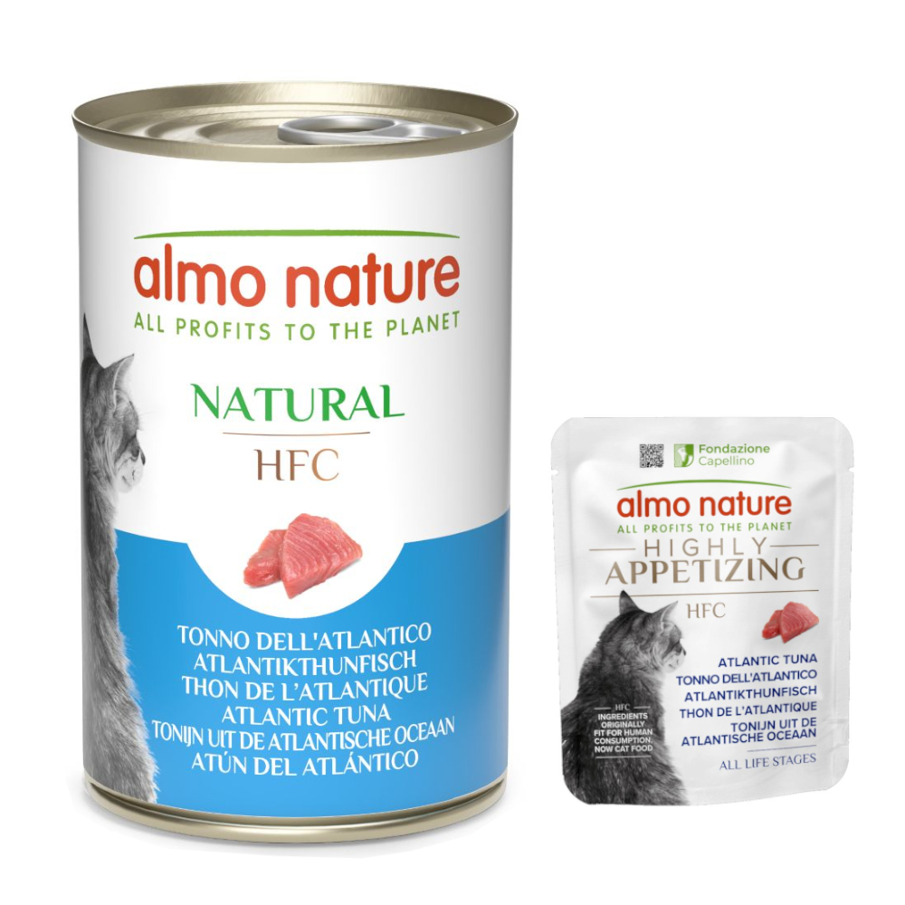 6 x 140 g Almo Nature HFC Natural + 6 x 50 g Nassfutter zum Sonderpreis! - Atlantikthunfisch + Highly Appetizing Atlantikthunfisch 6 x 140 g Almo Nature HFC Natural + 6 x 50 g Nassfutter zum Sonderpreis! - Atlantikthunfisch + Highly Appetizing Atlantikthunfisch von Almo Nature HFC
