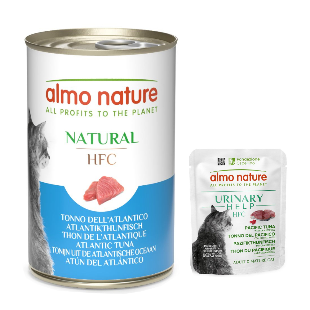 6 x 140 g Almo Nature HFC Natural + 6 x 50 g Nassfutter zum Sonderpreis! - Atlantikthunfisch + Urinary Help Pazifikthunfisch mit Cranberrys 6 x 140 g Almo Nature HFC Natural + 6 x 50 g Nassfutter zum Sonderpreis! - Atlantikthunfisch + Urinary Help Pazifikthunfisch mit Cranberrys von Almo Nature HFC