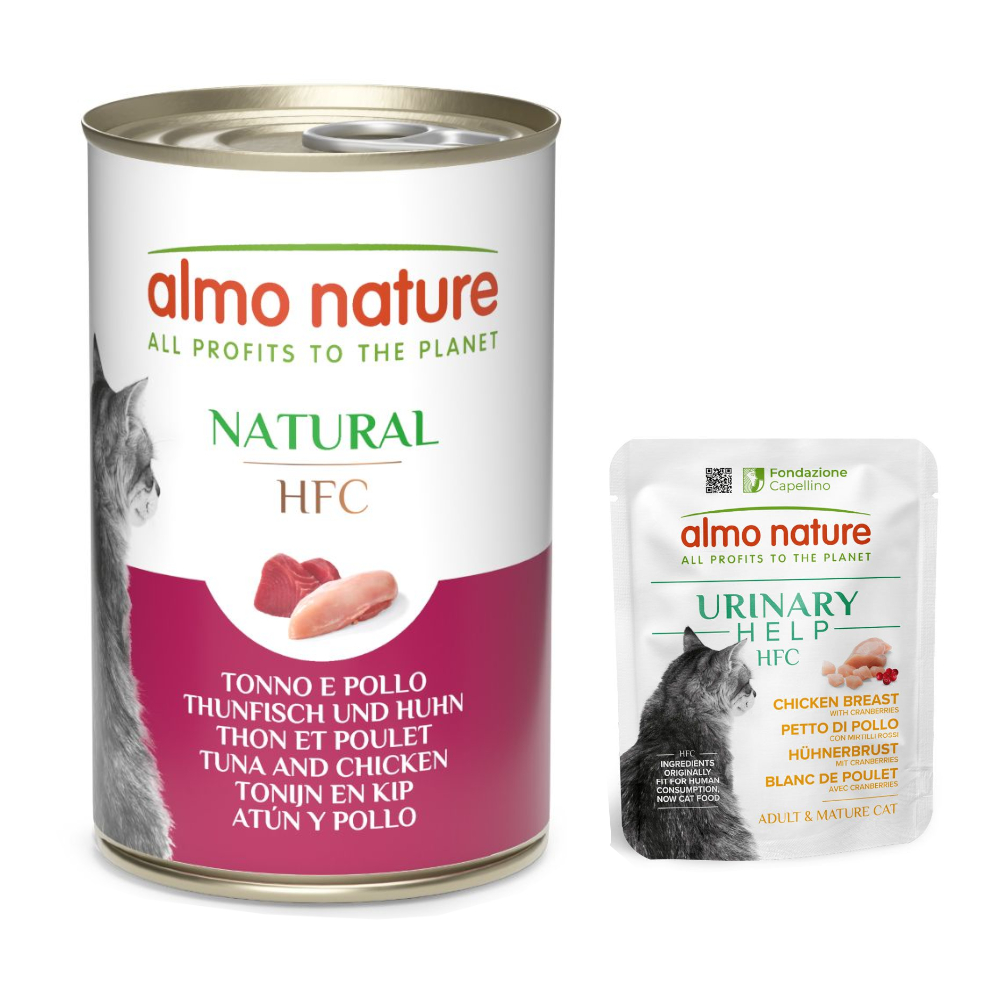 6 x 140 g Almo Nature HFC Natural + 6 x 50 g Urinary Help zum Sonderpreis!  - Thunfisch und Huhn + Hühnerbrust mit Cranberrys 6 x 140 g Almo Nature HFC Natural + 6 x 50 g Urinary Help zum Sonderpreis!  - Thunfisch und Huhn + Hühnerbrust mit Cranberrys von Almo Nature HFC
