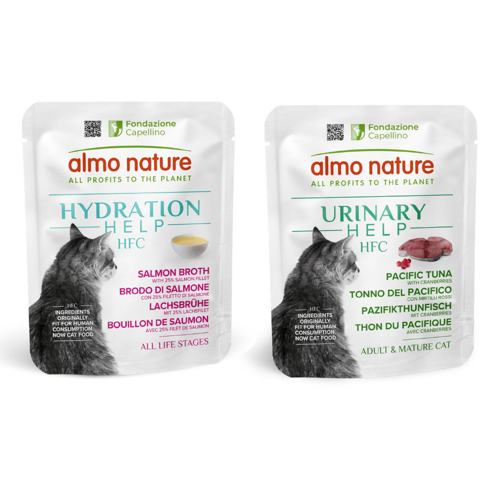 6 x 50 g Almo Nature HFC Hydration Help + 6 x 50 g Urinary Help zum Sonderpreis! - Lachsbrühe mit Lachsfilet + Pazifikthunfisch mit Cranberrys 6 x 50 g Almo Nature HFC Hydration Help + 6 x 50 g Urinary Help zum Sonderpreis! - Lachsbrühe mit Lachsfilet + Pazifikthunfisch mit Cranberrys von Almo Nature HFC