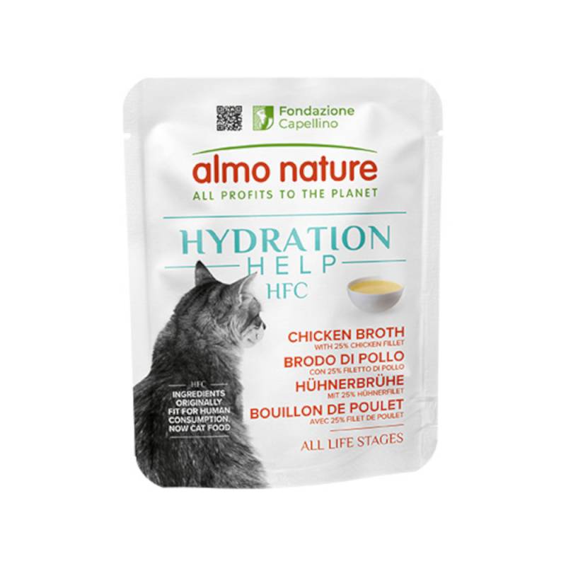 Sparpaket Almo Nature HFC Hydration Help 24 x 50 g - Hühnerbrühe mit Hühnerfilet von Almo Nature HFC