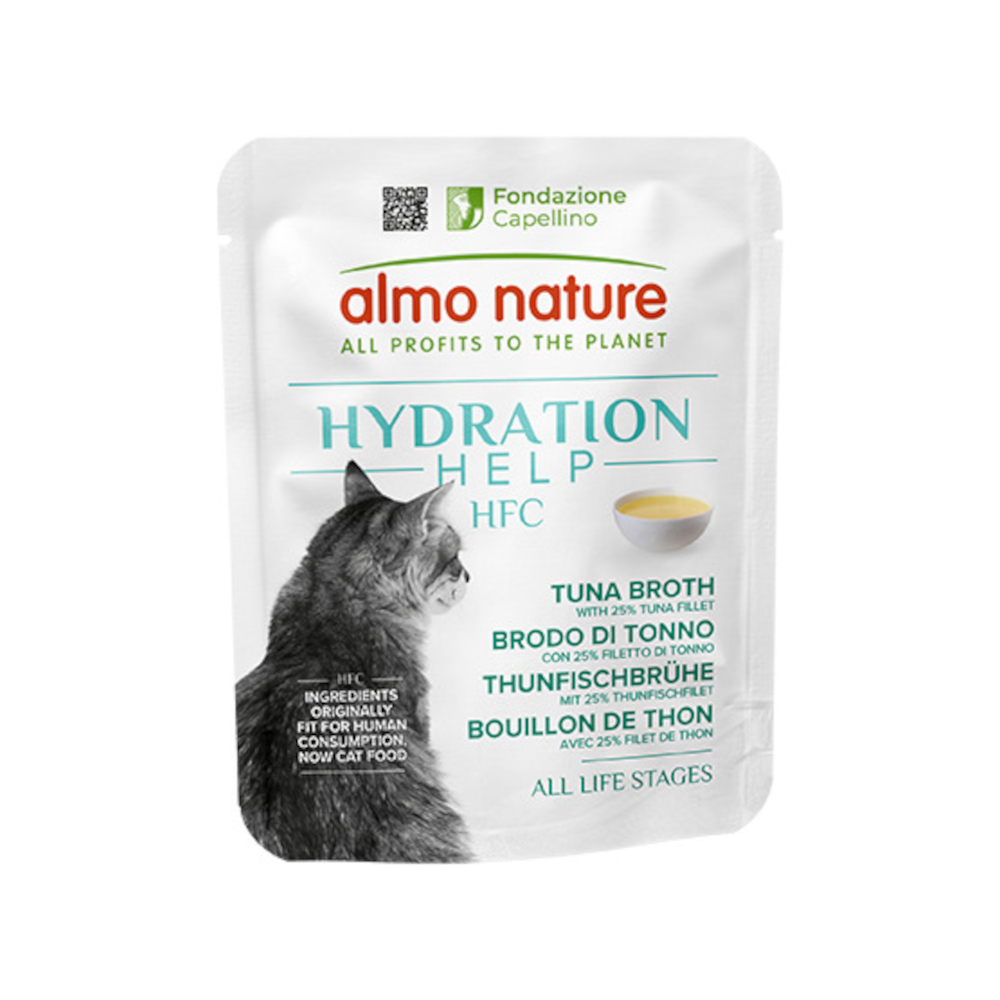 Sparpaket Almo Nature HFC Hydration Help 24 x 50 g - Thunfischbrühe mit Thunfischfilet von Almo Nature HFC