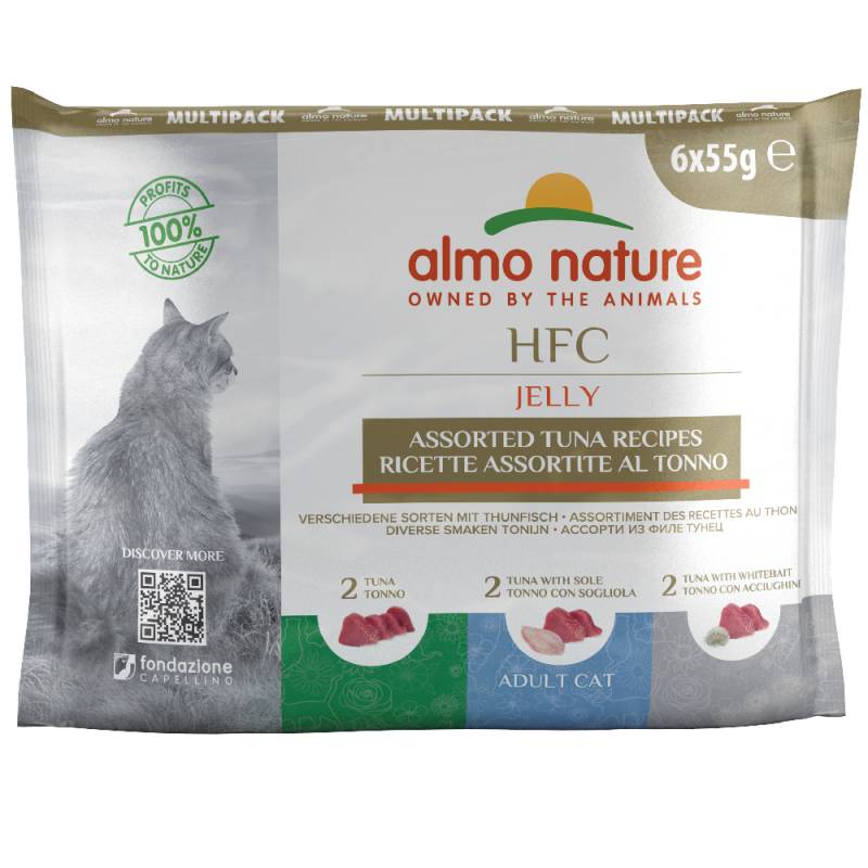 Sparpaket Almo Nature HFC Natural Pouch 12 x 55 g  - Mix Huhn und Thunfisch in Jelly (6 Sorten) von Almo Nature HFC