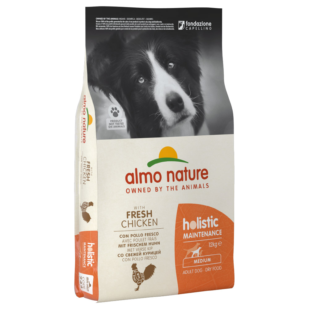 1 kg gratis! 12 kg Almo Nature Holistic - Adult Huhn & Reis Medium von Almo Nature Holistic