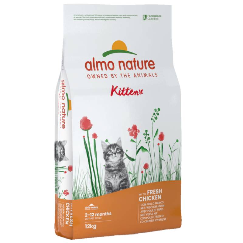 1 kg gratis! 12 kg Almo Nature Holistic - Kitten Huhn & Reis von Almo Nature Holistic