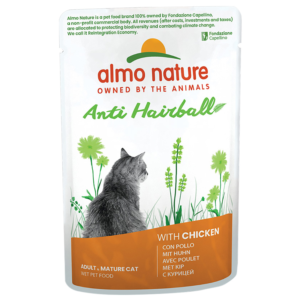 20 + 4 gratis! 24 x 70 g Almo Nature Holistic Anti Hairball - Huhn von Almo Nature Holistic