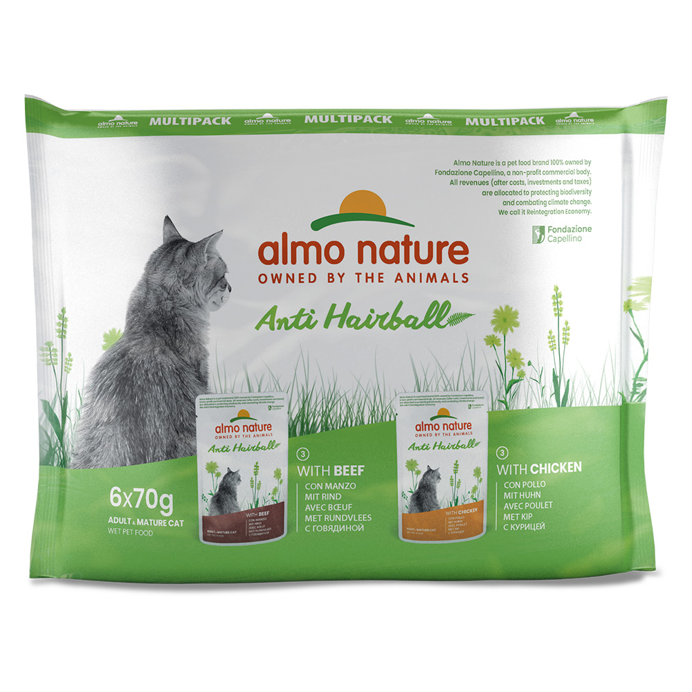 20 + 4 gratis! 24 x 70 g Almo Nature Holistic Anti Hairball - Mix: Huhn & Rind von Almo Nature Holistic