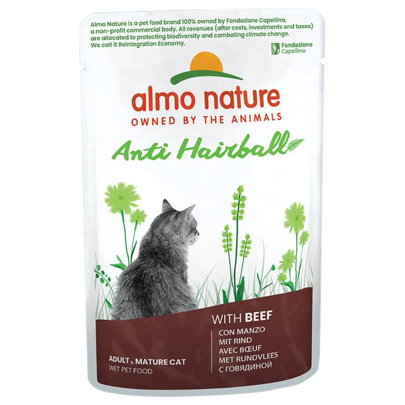 20 + 4 gratis! 24 x 70 g Almo Nature Holistic Anti Hairball - Rind von Almo Nature Holistic