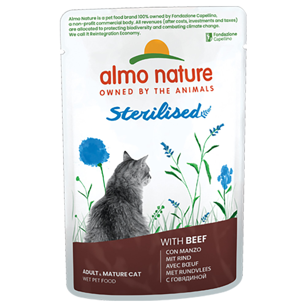 20 + 4 gratis! 24 x 70 g Almo Nature Holistic Sterilised  - Rind von Almo Nature Holistic