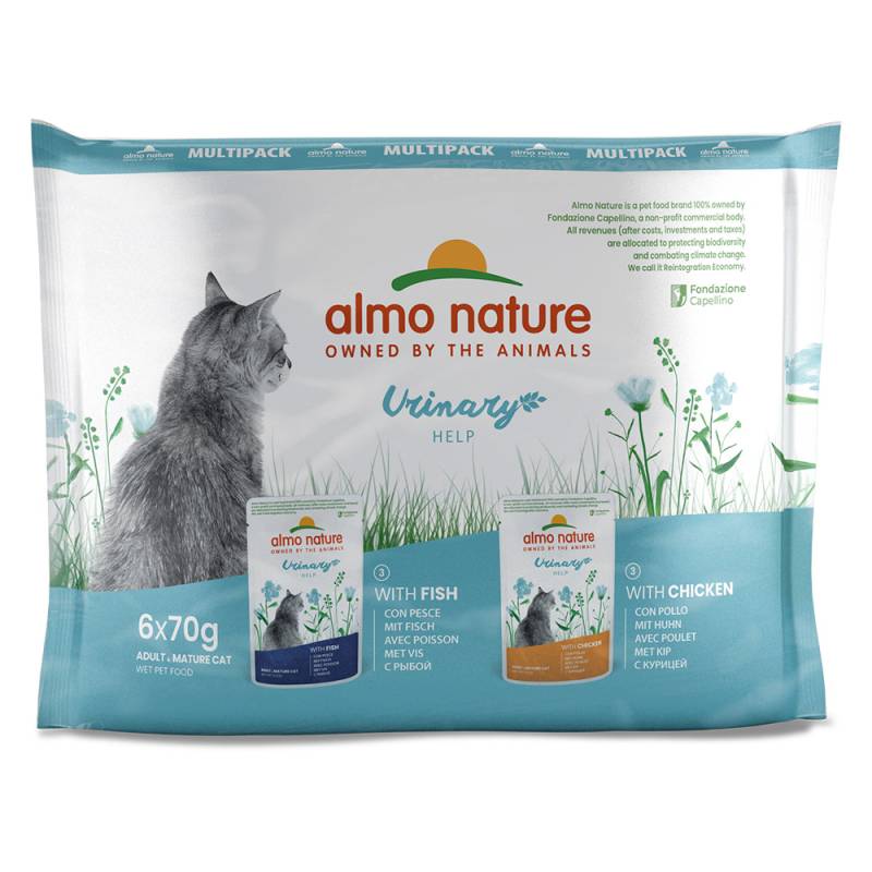 20 + 4 gratis! 24 x 70 g Almo Nature Holistic Urinary Help - Mix: Fisch & Huhn von Almo Nature Holistic