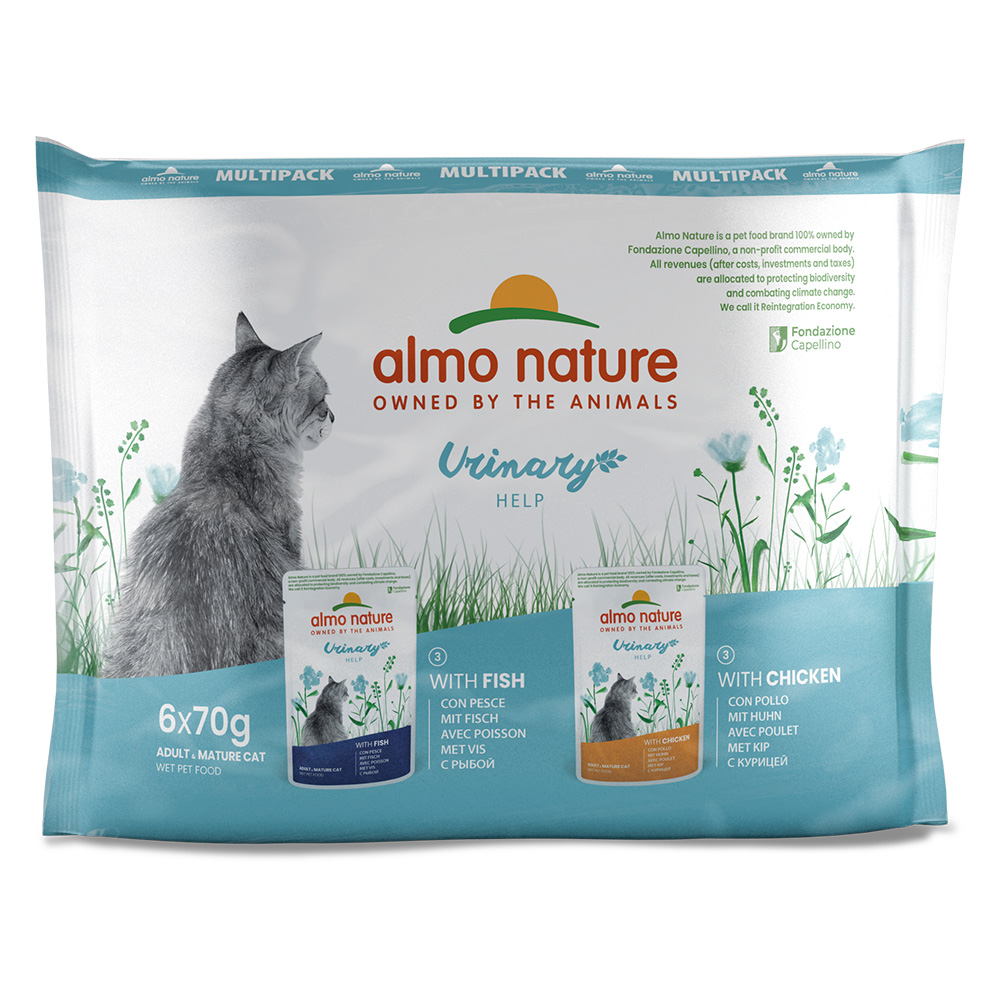 20 + 4 gratis! 24 x 70 g Almo Nature Holistic Urinary Help - Mix: Fisch & Huhn von Almo Nature Holistic