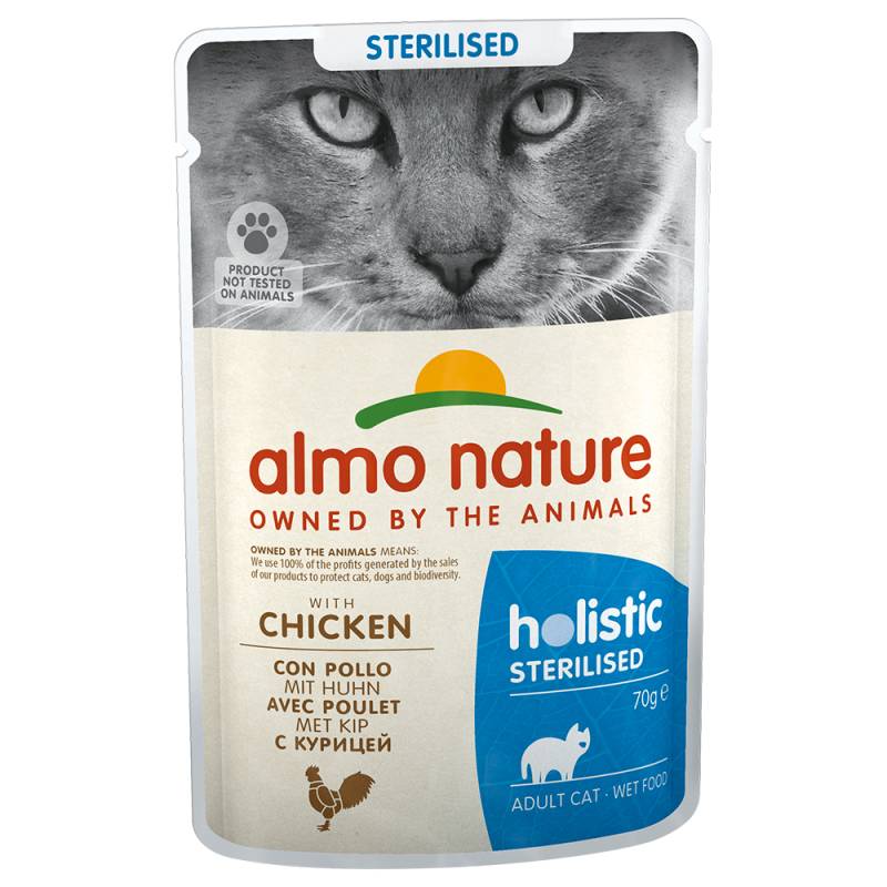 5 + 1 gratis! 6 x 70 g Almo Nature Holistic Sterilised  - Huhn von Almo Nature Holistic