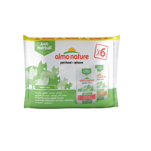 Almo Nature Anti Hairball Multipack mit Rind und Huhn Katzen-Nassfutter (70 g) 2 x (6 x 70 g) von Almo Nature