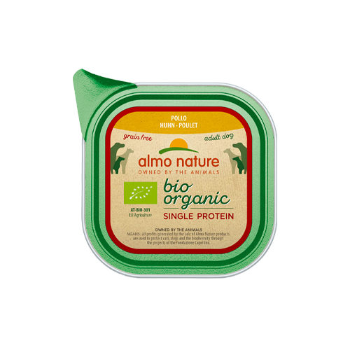 Almo Nature Bio Organic Single Protein Hundefutter - Schälchen - Huhn - 11 x 150 g von Almo Nature