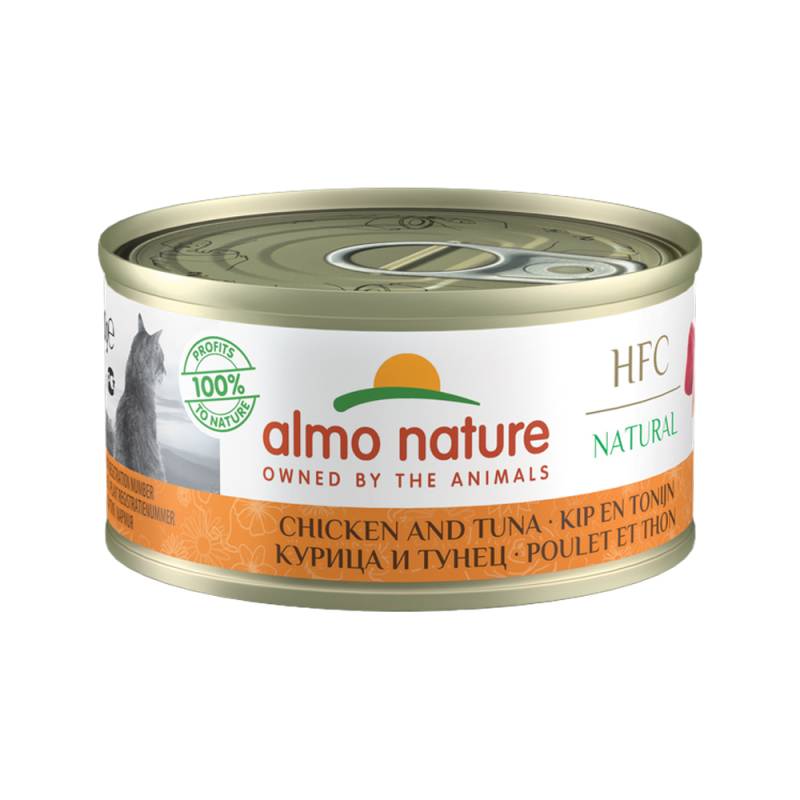 Almo Nature HFC 70 Natural Katzenfutter - Dosen - Huhn & Thunfisch - 24 x 70 g von Almo Nature