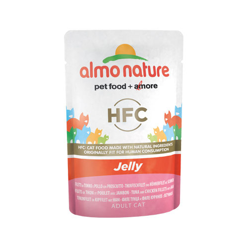 Almo Nature HFC Jelly Katzenfutter - Frischebeutel - Thunfisch, Huhn & Schinken - 24 x 55 g von Almo Nature