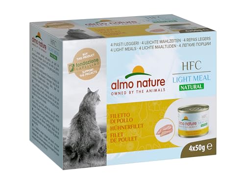 almo nature – HFC Natural Light Meal – Hähnchenfilet – Nassfutter für ausgewachsene Katzen: 4 Dosen à 50 g von almo nature