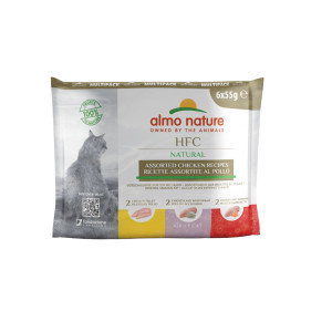 Almo Nature HFC Natural Huhn Kombipackung Katzen-Nassfutter (55 g) 4 x (6 x 55 g) von Almo Nature