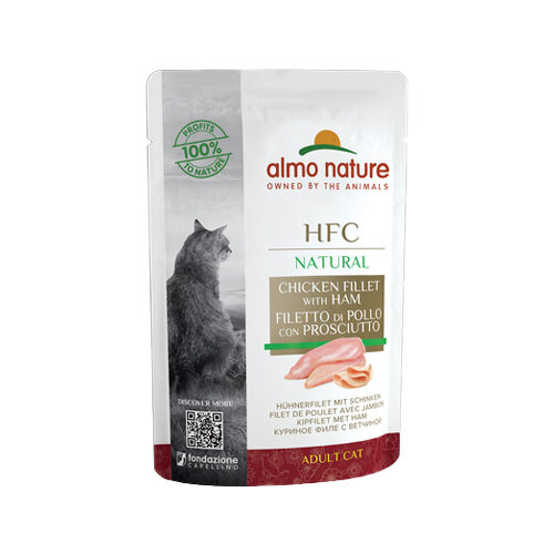 Almo Nature HFC Raw Pack Hundefutter - Frischebeutel - Huhn & Schinken - 24 x 55 g von Almo Nature