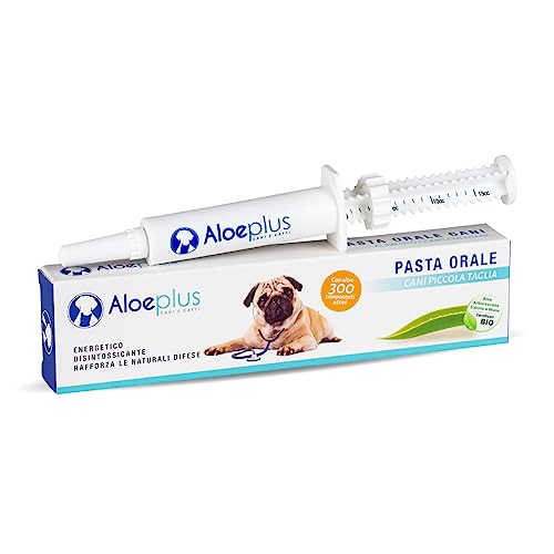 Aloeplus Hunde Oralpaste 15ml - Energetisches und Entgiftendes Ergänzungsfuttermittel mit Aloe Arborescens Bio, Stärkt die natürlichen Abwehrkräfte von älteren Hunden und Welpen von Aloeplus