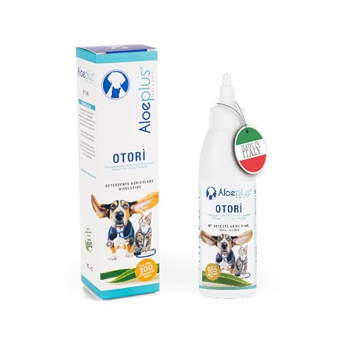 Aloeplus Otorì Ohrenreiniger für Hunde 125ml - zur Ohrenreinigung von Hunden und Katzen, 100% natürlich mit Aloe Arborescens Bio und Teebaumöl, beruhigende und emolliente Wirkung gegen Juckreiz von Aloeplus