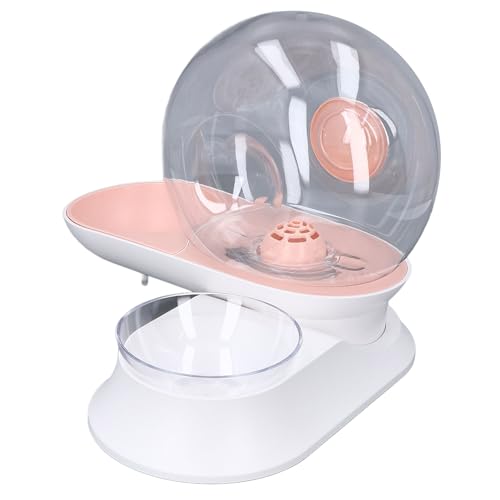 2,8 L Haustier-Wasserspender, Futterspender, Fester Wasserstand Sorgt für Sauberes Wasser mit Schwimmender Basis (PINK) von Alomejor