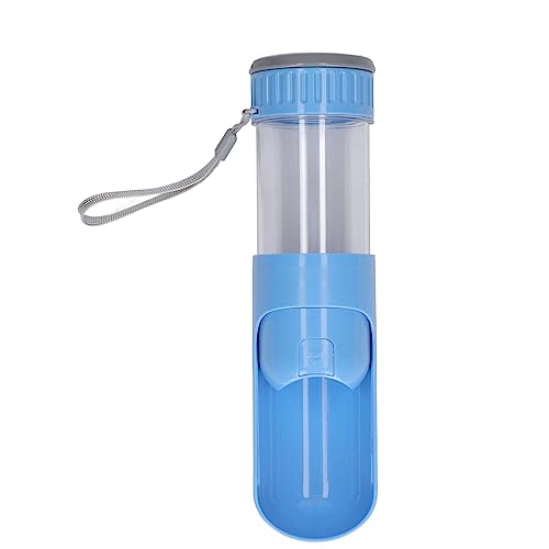 2-in-1-Wasserflasche für Hunde, Tragbarer, Auslaufsicherer Wasserspender für Haustiere, Ideal für Spaziergänge Im Freien, Reisen, Wandern (Blau) von Alomejor