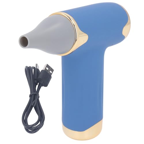 Alomejor Mini-Ventilator, Tragbarer Haartrockner für Haustiere, 4 Windstufen, 1100-mAh-Akku, Blattloses Design für Katzen, Hunde und Andere Haustiere (Blue) von Alomejor