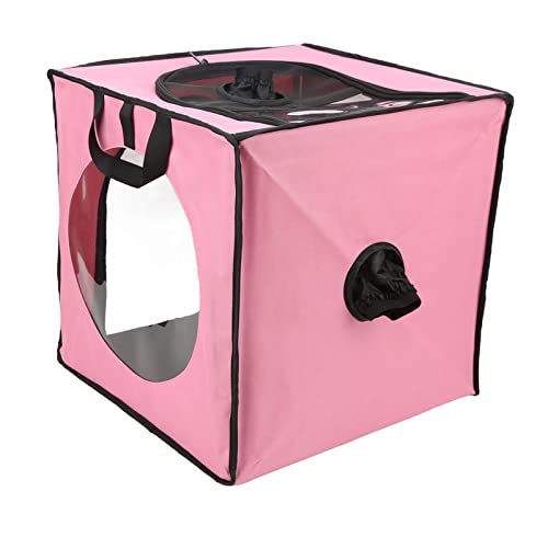 Haustier-Trockenbox, Haustier-Trockenbox, Faltbar, Einfach zu Verwendendes Nylon-Mesh-Design für Camping (Rosa) von Alomejor