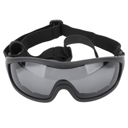 Hundebrille, UV-Wind- und Staubschutz, Haustierbrille, Augenschutz mit Verstellbarem Riemen für Hunde und Katzen, Bruchsichere PC-Gläser (Grey) von Alomejor