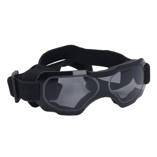 Hundebrille, UV-beständig, Bequeme Haustier-Sonnenbrille mit Verstellbarem Riemen, Modischer Augenschutz für Outdoor-Aktivitäten (BLACK) von Alomejor