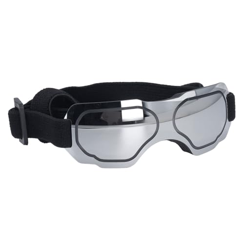 Hundebrille, UV-beständig, Bequeme Haustier-Sonnenbrille mit Verstellbarem Riemen, Modischer Augenschutz für Outdoor-Aktivitäten (Silver) von Alomejor