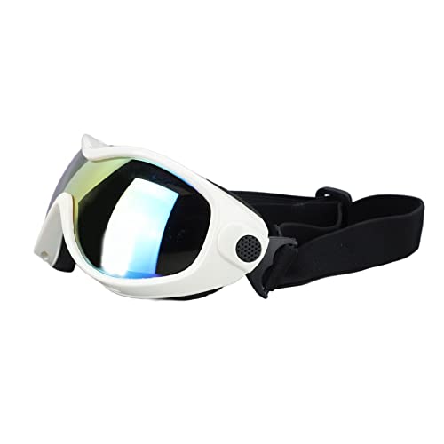 Hundesonnenbrille, Wasserdicht, Winddicht, für Haustiere, Hundebrille, UV-Schutz, PC, Haustierbrille, UV-Schutz, Haustierbrille, Sonnenbrille (White) von Alomejor