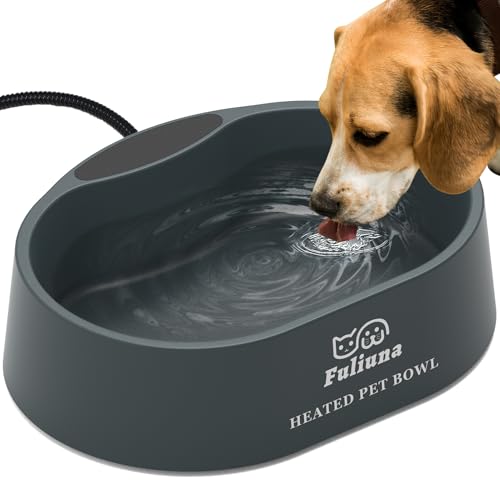 Alpcouts Beheizter Wassernapf für Hund & Katze, Outdoor Beheizter Futternapf mit kaufester Schnur, Thermoschale bietet Trinkwasser im Winter für Hunde, Katzen, Hühner, Enten, Vögel, 0,98 Gallonen 35 von Alpcouts