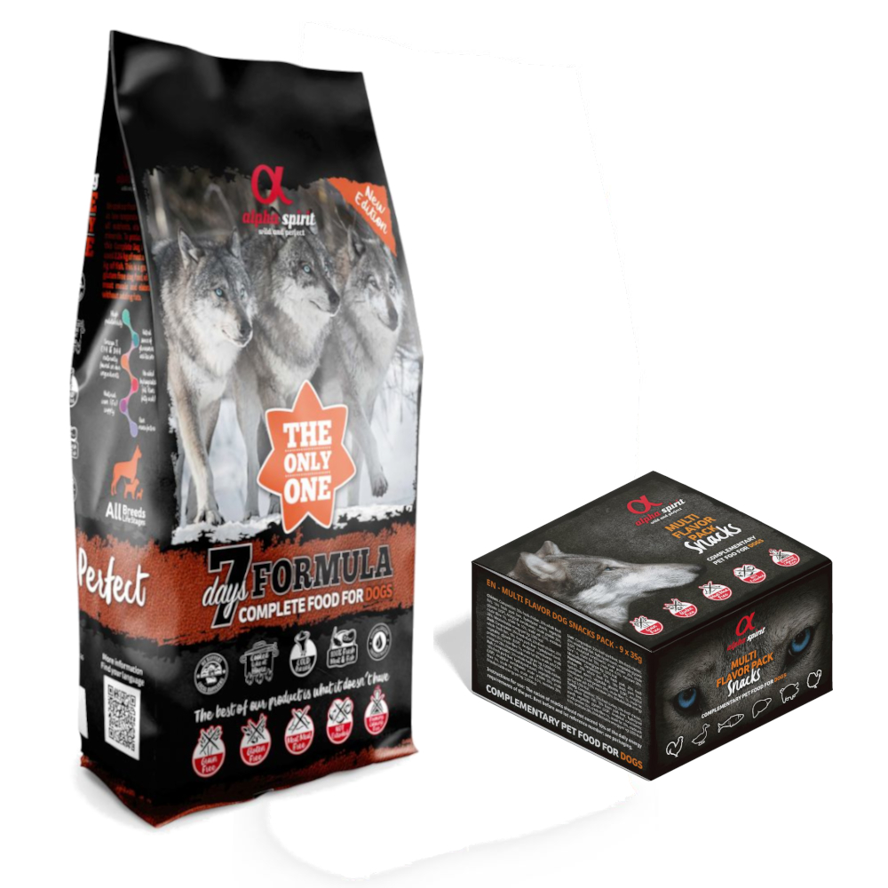 12 kg alpha spirit The Only One + 9 x 35 g Mixbox-Snack gratis! - 7 Days von Alpha Spirit