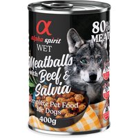 Sparpaket alpha spirit Dog Meatballs 12 x 400 g - Rind & Salbei von Alpha Spirit
