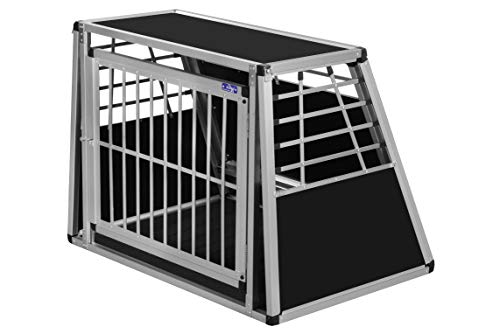 Alpuna Hundebox N37 > 70x99x75,5cm Notausstieg, Silber, Transportbox für Hunde, Maße: 70 x 99 x 75,5 cm von Alpuna