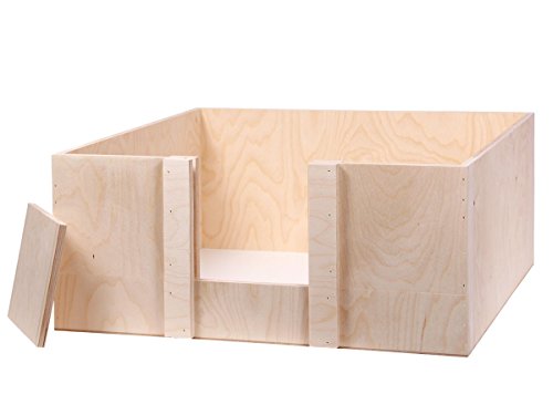 Alsino Wurfbox Welpenbox Wurfkiste Welpenkiste für Hunde & Katzen Bett, aus Holz - handgefertigt - Maße: 60 x 60 x 25 cm von Alsino