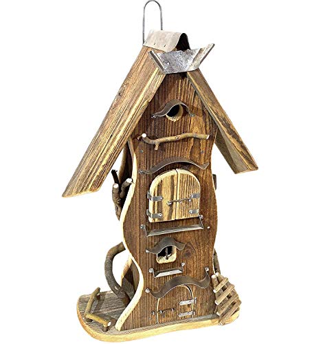 Alt Mebel Ihr Gartentraum Vogelhaus 45 cm x 22 cm x 65 cm Nistkasten Meisenkobel Star Vogelhaus Altes Holz mit Reinigungsklap Futterhaus von Alt Mebel