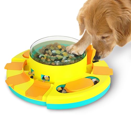 Aluckmao Hundepuzzle – Hundefutter-Puzzle-Spielzeug, Futterspender, Leckerli-Puzzle-Spielzeug für Hunde, geistige Stimulation & geistig stimulierend (Push) von Aluckmao