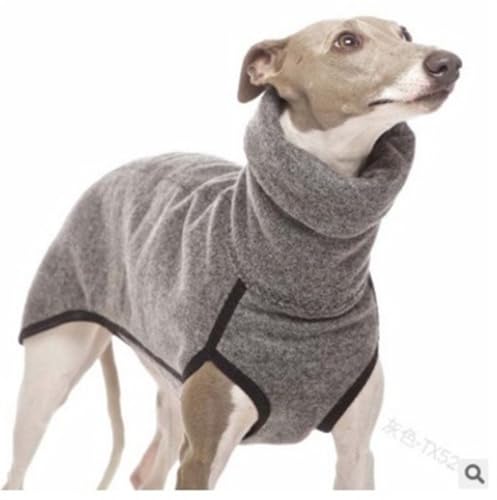 Alulayu Whippet Pullover, Windhund Mantel Aus Fleece für Große Hunde, Rollkragen Hundepullover Fleece-Hemd, Hunde Fleeceweste, Wintermantel für Hunde, Warmes Futter aus Polar Fleece Außenjacke für Hun von Alulayu