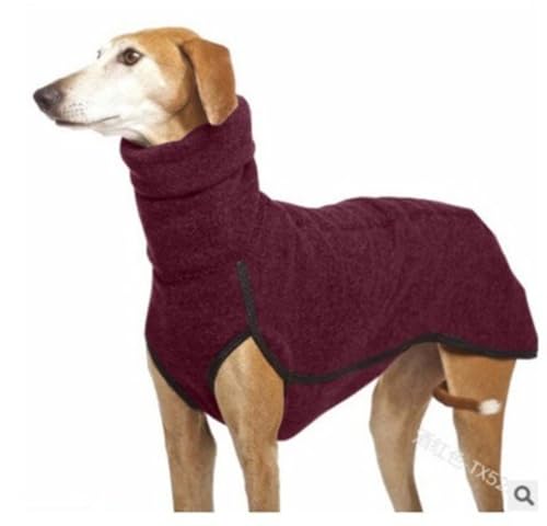 Alulayu Whippet Pullover, Windhund Mantel Aus Fleece für Große Hunde, Rollkragen Hundepullover Fleece-Hemd, Hunde Fleeceweste, Wintermantel für Hunde, Warmes Futter aus Polar Fleece Außenjacke für Hun von Alulayu