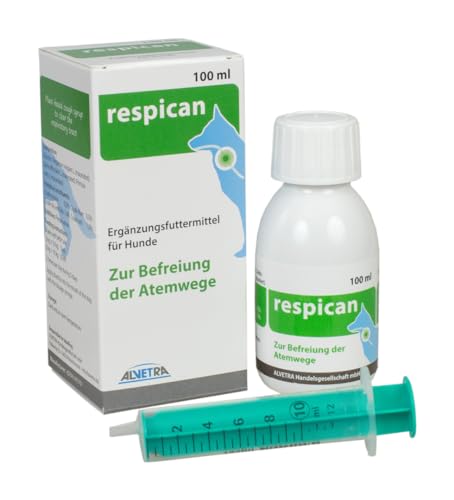 Alvetra Respican | 100 ml | Ergänzungsfuttermittel für Hunde | Pflanzlicher Hustensaft zur Befreiung der Atemwege | Enthält Oregano, Salbei und Schlüsselblume von Alvetra